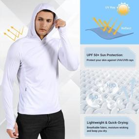 img 3 attached to Stay Protected And Comfortable With Sportneer Men'S UPF 50+ Sun Protection Hoodie - Perfect For Swimming, Fishing, And Hiking!