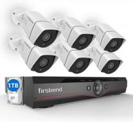 защитите свой дом с помощью системы камер firstrend poe - 6 камер высокой четкости, 8-канальный сетевой видеорегистратор, ночное видение и бесплатное приложение логотип