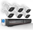secure your home with firstrend poe camera system - 6 high-definition cameras, 8-channel nvr, night vision, and free app logo