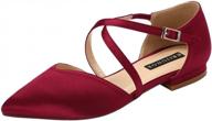 erijunor e0012 burgundy satin pointy toe flats low heel pumps for wedding, evening & prom dresses - size 8 logo