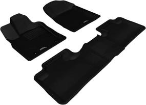 img 4 attached to 🚗 Custom Fit All-Weather Floor Mats for Dodge Durango - Kagu Rubber (Black) by 3D MAXpider - Complete Set