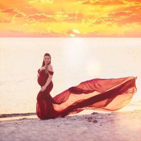 img 1 attached to Великолепное платье русалки с открытыми плечами для фотосессии для беременных | ЗИУМУДИ