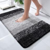 olanly luxury bathroom rug mat, extra soft and absorbent microfiber bath rugs, non-slip plush shaggy bath carpet, machine wash dry, bath mats for bathroom floor, tub and shower, 20x32, black логотип