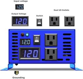 img 2 attached to 🔌 XYZ INVT 600W Pure Sine Wave Inverter: Efficient 12V to 110V 120V Solar Power Converter for Home Appliances – DC to AC, Dual US Plug, Includes Clamps