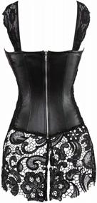 img 2 attached to Womens Leather Corset Bustier Top - Punk Rock Waist Cincher Basque For Lingerie, Halloween Costume & More