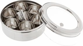 img 2 attached to Tabakh Stainless Steel Masala Dabba/Spice Container Box With 7 Spoons - With Clear Screen & Clear Lid