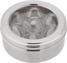 img 1 attached to Tabakh Stainless Steel Masala Dabba/Spice Container Box With 7 Spoons - With Clear Screen & Clear Lid