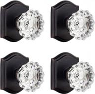 4 pack glass dummy door knobs - inactive crystal half-dummy for closet/bifold, oil rubbed bronze logo