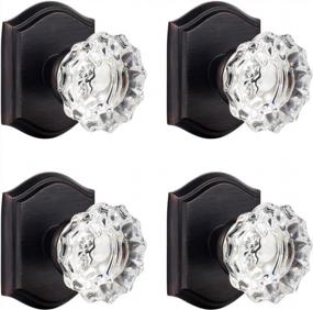 img 4 attached to 4 Pack Glass Dummy Door Knobs - Inactive Crystal Half-Dummy For Closet/Bifold, Oil Rubbed Bronze