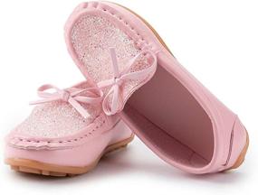 img 1 attached to Meckior Toddler Moccasin Wedding Synthetic Girls' Shoes via Athletic