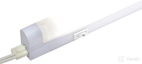 img 3 attached to 💡 Enbrighten Slimline 14in. Fluorescent Light Fixture with Plug, 5ft. Power Cord and F8T5 Bulb - Warm White, Flicker-Free, No-Hum, Instant-On Electronic Ballast - Linkable, On/Off Rocker Switch - White, Model 10168