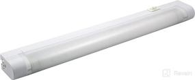 img 4 attached to 💡 Enbrighten Slimline 14in. Fluorescent Light Fixture with Plug, 5ft. Power Cord and F8T5 Bulb - Warm White, Flicker-Free, No-Hum, Instant-On Electronic Ballast - Linkable, On/Off Rocker Switch - White, Model 10168