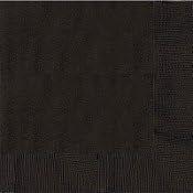 🖤 50 count jet black 2 ply beverage napkins - size 9 7/8 x 9 7/8 inches logo