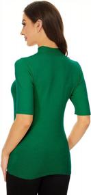 img 1 attached to Anbenser Women’S Short Sleeve Mock Pullover Sweater Knit Jersey Top Slim Fit