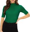 anbenser women’s short sleeve mock pullover sweater knit jersey top slim fit logo