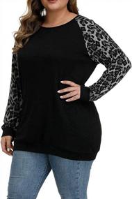 img 1 attached to Lightweight Plus Size Tunic Tops For Women: Knit Long Sleeve Shirts With Color Block Design For Loose And Stylish Tunics