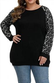 img 3 attached to Lightweight Plus Size Tunic Tops For Women: Knit Long Sleeve Shirts With Color Block Design For Loose And Stylish Tunics