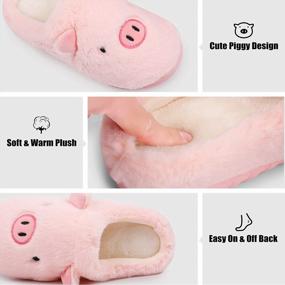 img 2 attached to Memory Foam Home Slippers For Women & Men - Cozy Slip On Cute Animal Couple House Shoes Indoor Outdoor