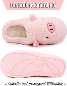 img 3 attached to Memory Foam Home Slippers For Women & Men - Cozy Slip On Cute Animal Couple House Shoes Indoor Outdoor
