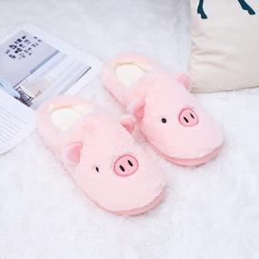 img 1 attached to Memory Foam Home Slippers For Women & Men - Cozy Slip On Cute Animal Couple House Shoes Indoor Outdoor