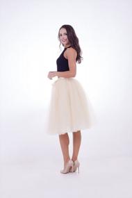 img 2 attached to Women'S 7-Layer Tulle A-Line Pleated Tutu Skirt - Knee Length Petticoat For Prom & Parties