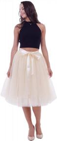 img 4 attached to Women'S 7-Layer Tulle A-Line Pleated Tutu Skirt - Knee Length Petticoat For Prom & Parties