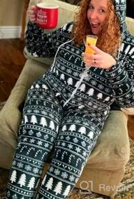 img 5 attached to Stay Cozy And Stylish: SleepytimePJs Women'S Fleece Hooded Footed Onesie Pajama