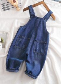 img 3 attached to 👶 KIDSCOOL SPACE Baby Girl Boy Jean Overalls: Stylish Bib Pocket Denim Workwear for Little Ones