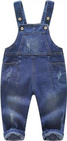 img 4 attached to 👶 KIDSCOOL SPACE Baby Girl Boy Jean Overalls: Stylish Bib Pocket Denim Workwear for Little Ones