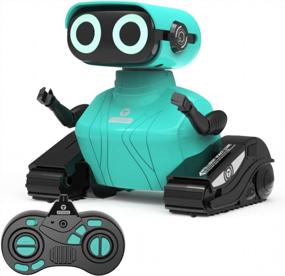 img 4 attached to GILOBABY Remote Control Robot Toy - Flexible Head & Arms, Music, LED Eyes - Birthday Gifts For Boys Girls Age 5-7 (Blue)