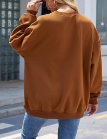 img 1 attached to Womens Oversized Crewneck Sweatshirt - Plain Fleece Pullover With Loose Fit And Long Sleeves