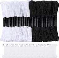 12 piece peirich 24 black white embroidery foss friendship bracelet floss bobbins for knitting, embroidery stitching and cross stitch projects. logo