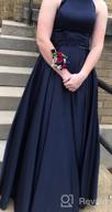 img 1 attached to A-Line Satin Prom Dress With Beaded Halter Neckline, Long Formal Gown For Women With Convenient Pockets review by Threlkeld Drauch