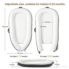 img 1 attached to KIDINIX Baby Lounger for Newborn - Baby Nest Co-Sleeping Bassinet for 0-24 Months - Portable Adjustable Infant Lounger - Double Sided