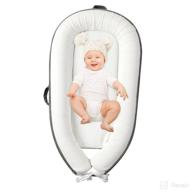 kidinix baby lounger for newborn - baby nest co-sleeping bassinet for 0-24 months - portable adjustable infant lounger - double sided логотип