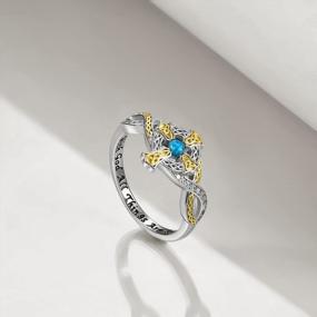 img 2 attached to Женское кольцо из стерлингового серебра с кельтским крестом, ювелирные изделия, христианский подарок для женщин