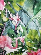 img 1 attached to Artistic Botanical Green Leaves Shower Curtain Set With Hooks - Tropical Palm Print On White Background - 72" X 72" Fabric Bathroom Curtain For Stunning Décor review by Andrew Vogel