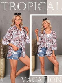 img 2 attached to Trendy And Chic: ZXZY Women'S Soft Floral Hawaiian Shirt For A Stylish Look