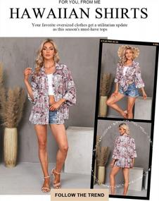 img 3 attached to Trendy And Chic: ZXZY Women'S Soft Floral Hawaiian Shirt For A Stylish Look