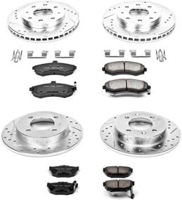 img 1 attached to 🔥 Enhanced Performance Brake Kit: Power Stop K2779 Z23 Carbon Fiber Brake Pads with Drilled & Slotted Brake Rotors