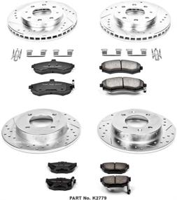 img 2 attached to 🔥 Enhanced Performance Brake Kit: Power Stop K2779 Z23 Carbon Fiber Brake Pads with Drilled & Slotted Brake Rotors