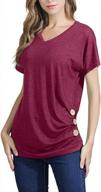 womens summer tunic tops: short sleeve v neck shirts with loose fit, ideal to wear with leggings - jomedesign logo