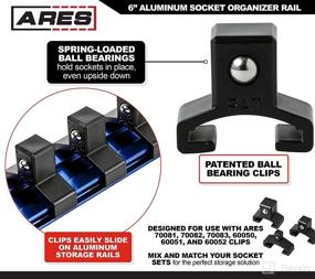img 2 attached to 🔧 Organize Your Toolbox with ARES 60091 1/2-Inch Drive Blue 6-Inch Socket Rail - Aluminum Rail with Locking End Caps Stores up to 5 Sockets