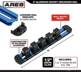 img 3 attached to 🔧 Organize Your Toolbox with ARES 60091 1/2-Inch Drive Blue 6-Inch Socket Rail - Aluminum Rail with Locking End Caps Stores up to 5 Sockets