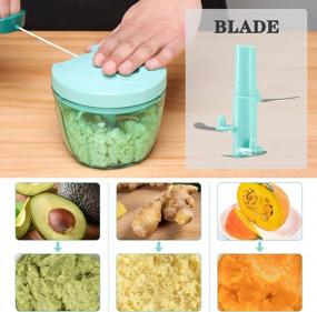 img 2 attached to Blue Cambom Handheld Vegetable Chopper - BPA-Free Cutter For Fruits, Nuts, And Onions - Durable 650ML Capacity Food Chopper Made With Safe Materials