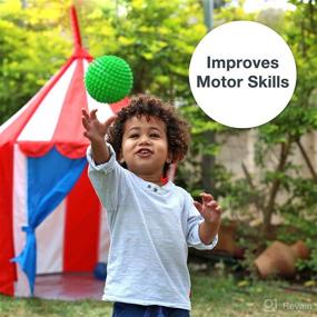 img 3 attached to Edushape Sensory Balls for Baby - 4” Solid Color Baby Balls for Enhanced Gross Motor Skills - Suitable for 6+ Months - Pack of 4 Vibrant and Textured Baby Balls