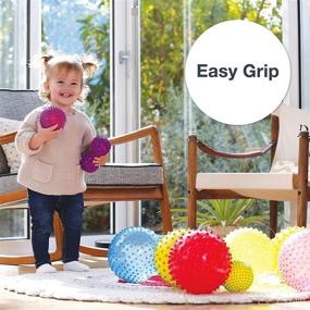 img 1 attached to Edushape Sensory Balls for Baby - 4” Solid Color Baby Balls for Enhanced Gross Motor Skills - Suitable for 6+ Months - Pack of 4 Vibrant and Textured Baby Balls