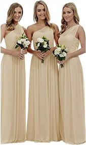 img 4 attached to Stunning One Shoulder Chiffon Bridesmaid Dresses For Beach Weddings - HONGFUYU Collection