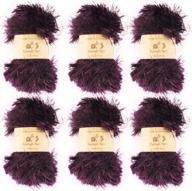 jazz up your craft with 6 skeins of dark purple jubileeyarn 50g eyelash ruffle fur yarn logo