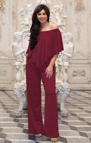 img 1 attached to Women'S Off Shoulder Jumpsuit With Pockets - Long Pant Strapless One Piece Outfit